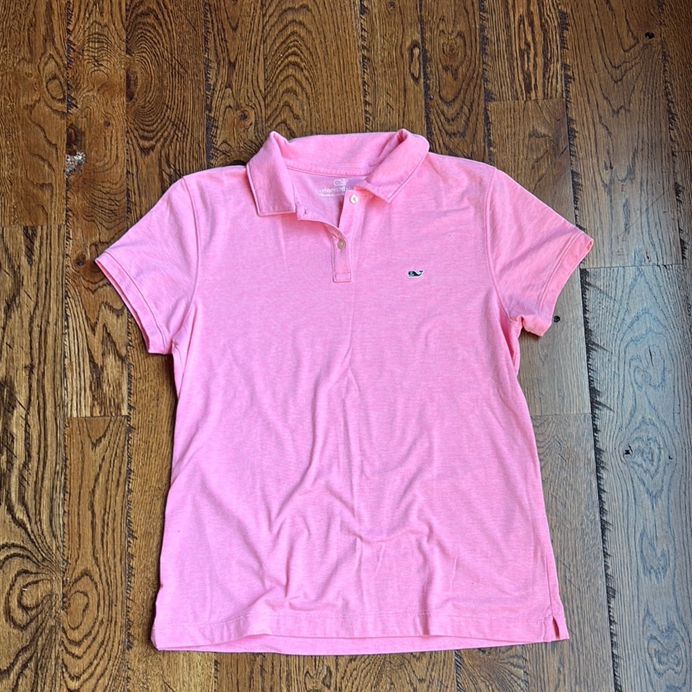 Vineyard Vines neon Pink Fitted Polo Top, size S. SUPER soft! Like new!